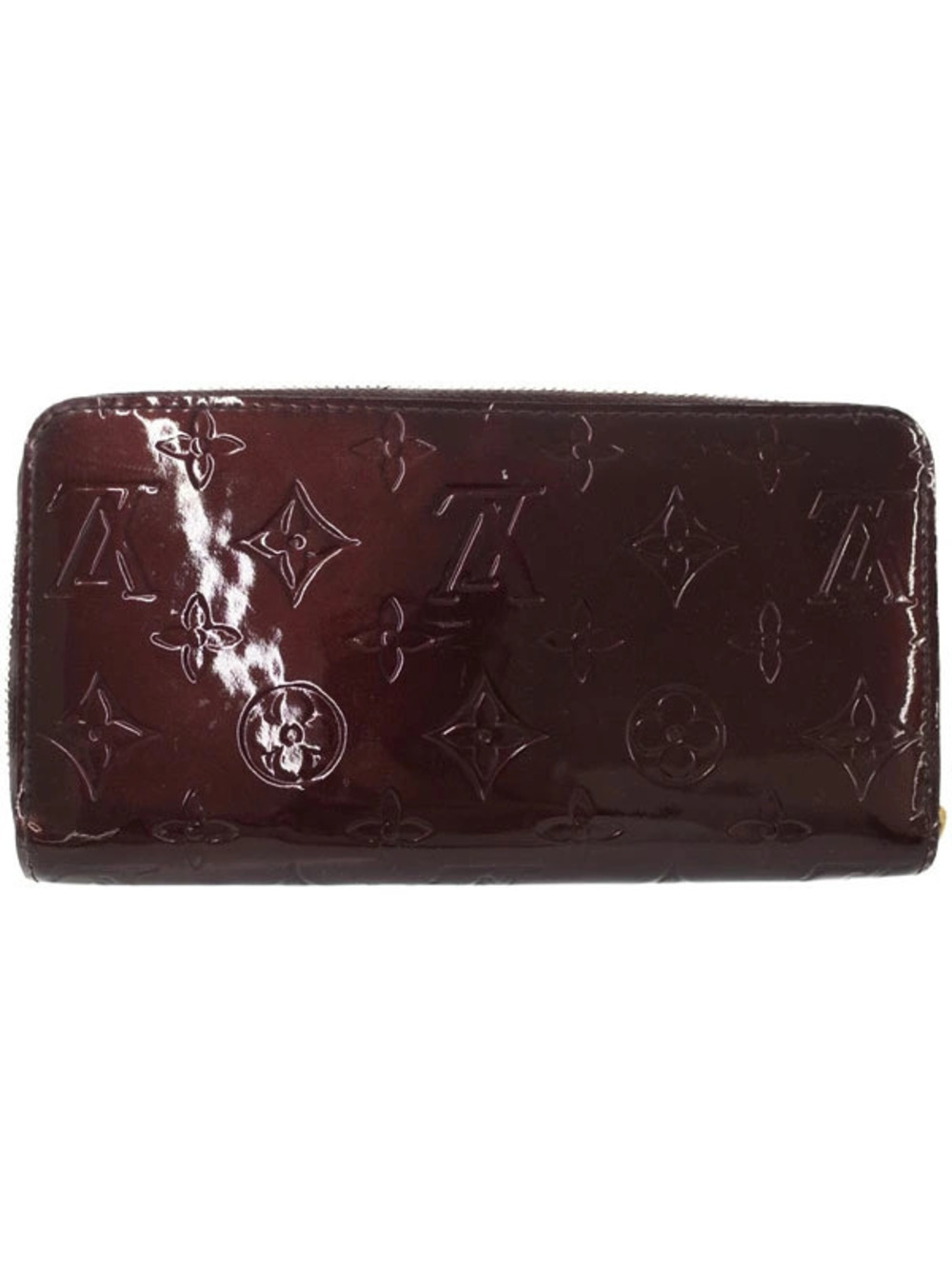 Louis Vuitton Round Vernis Long Zipper Monogram Wallet Zippy Brown